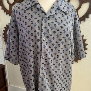 Stylish Gray Patterned Men's Shirt